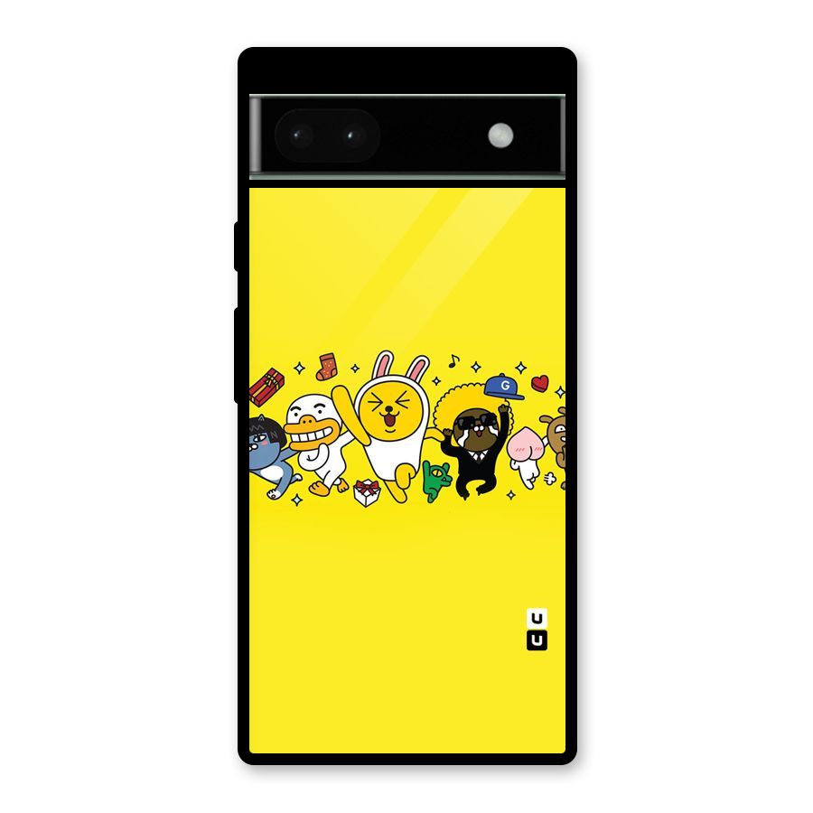 Yellow Friends Glass Back Case for Google Pixel 6a