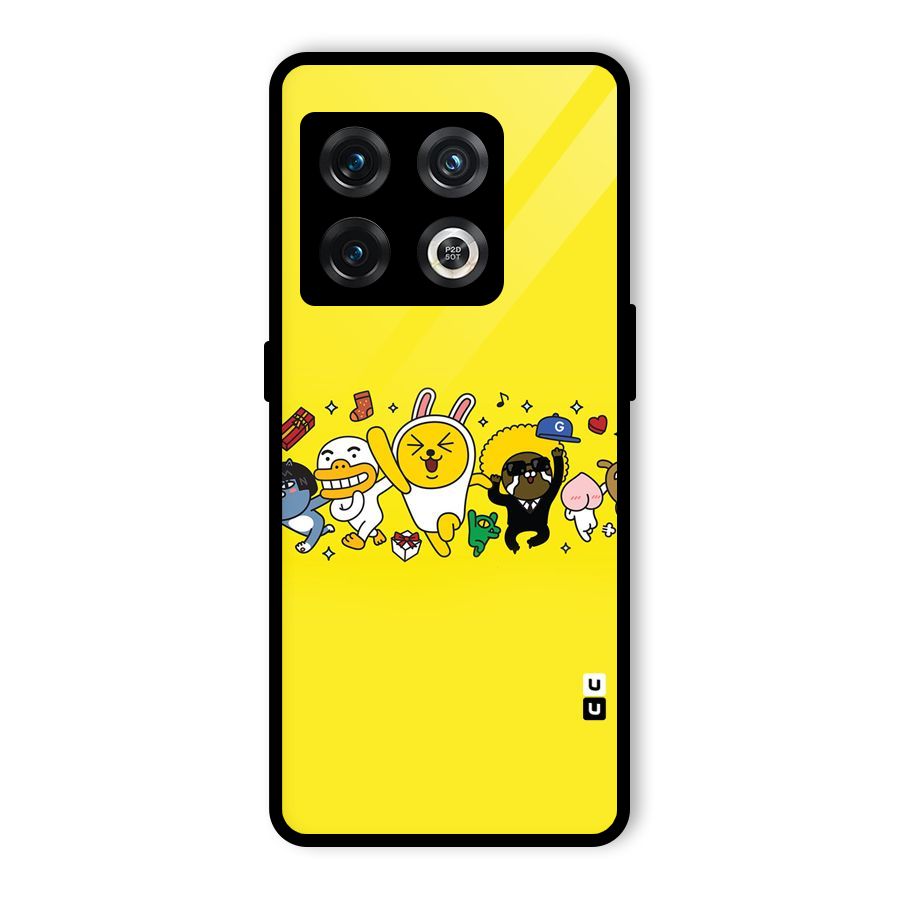 Yellow Friends Glass Back Case for OnePlus 10 Pro 5G