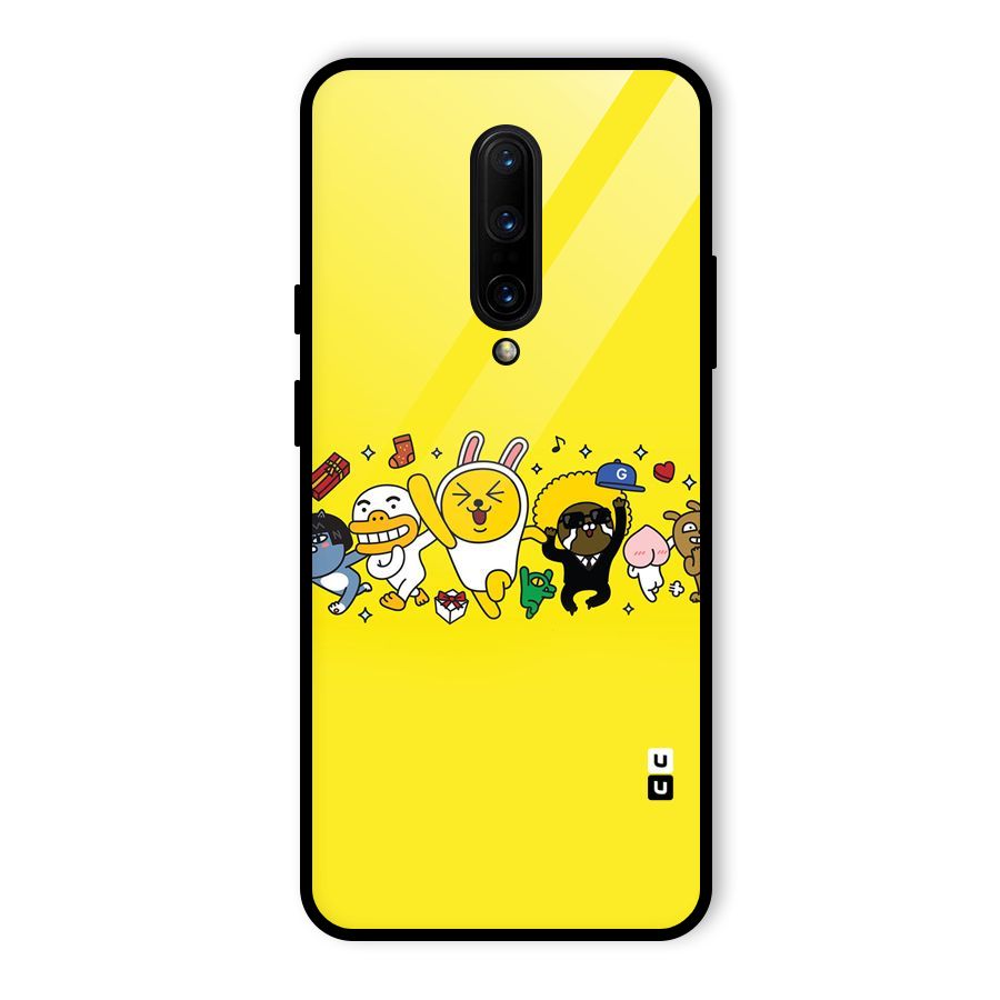 Yellow Friends Glass Back Case for OnePlus 7 Pro