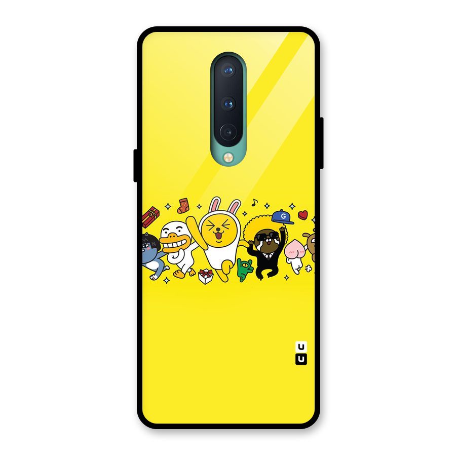 Yellow Friends Glass Back Case for OnePlus 8
