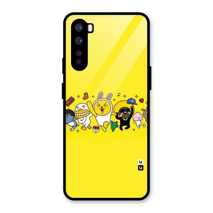 Yellow Friends Glass Back Case for OnePlus Nord