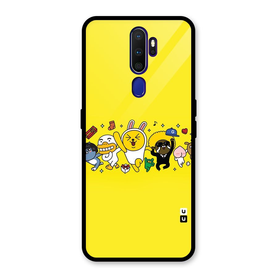 Yellow Friends Glass Back Case for Oppo A9 (2020)