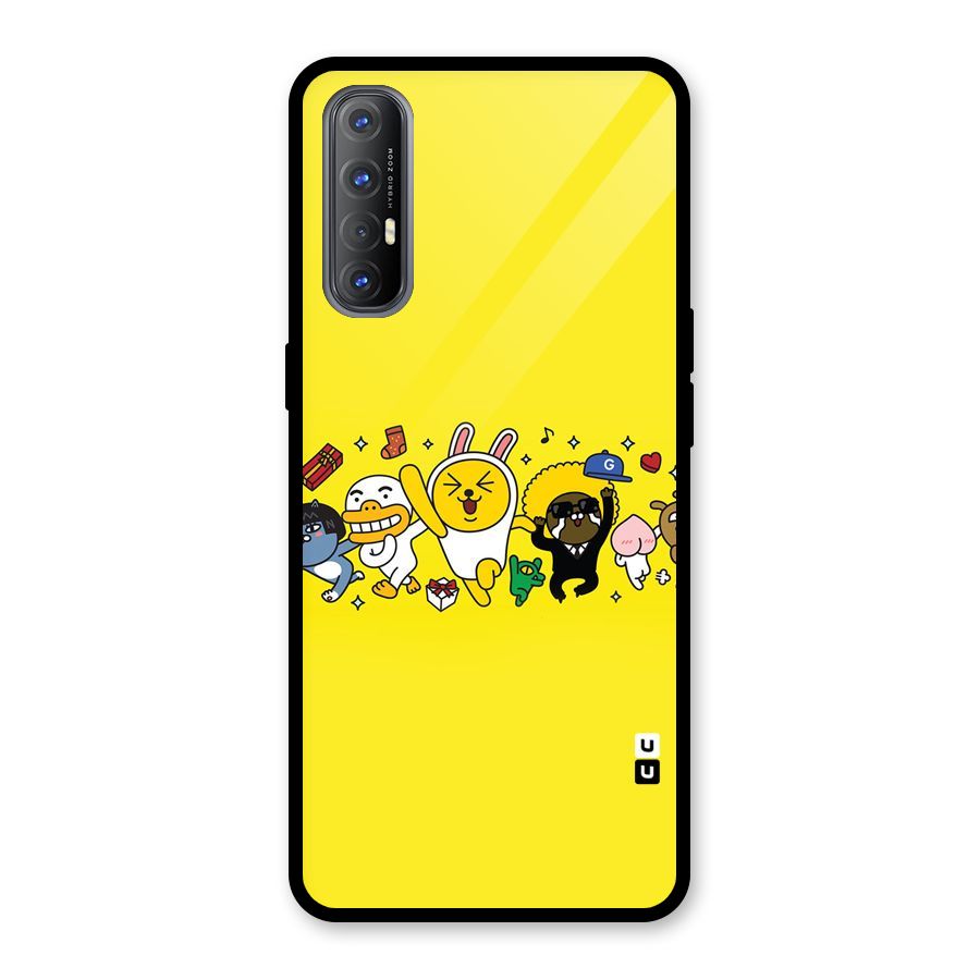 Yellow Friends Glass Back Case for Oppo Reno3 Pro