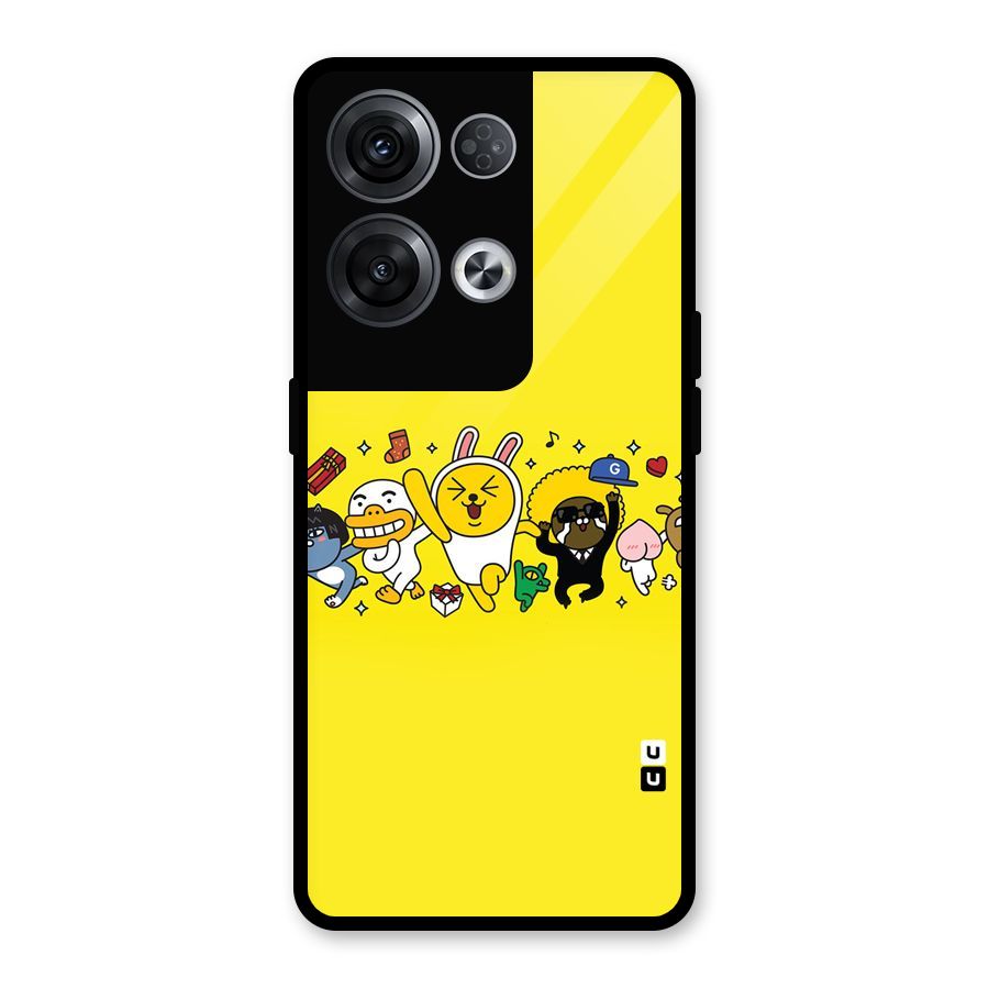 Yellow Friends Glass Back Case for Oppo Reno8 Pro 5G