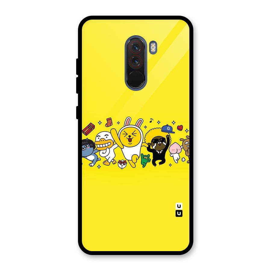 Yellow Friends Glass Back Case for Poco F1