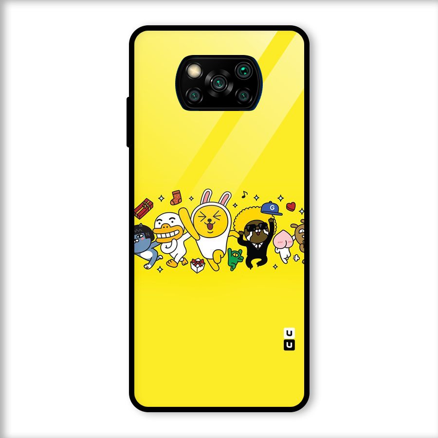 Yellow Friends Glass Back Case for Poco X3