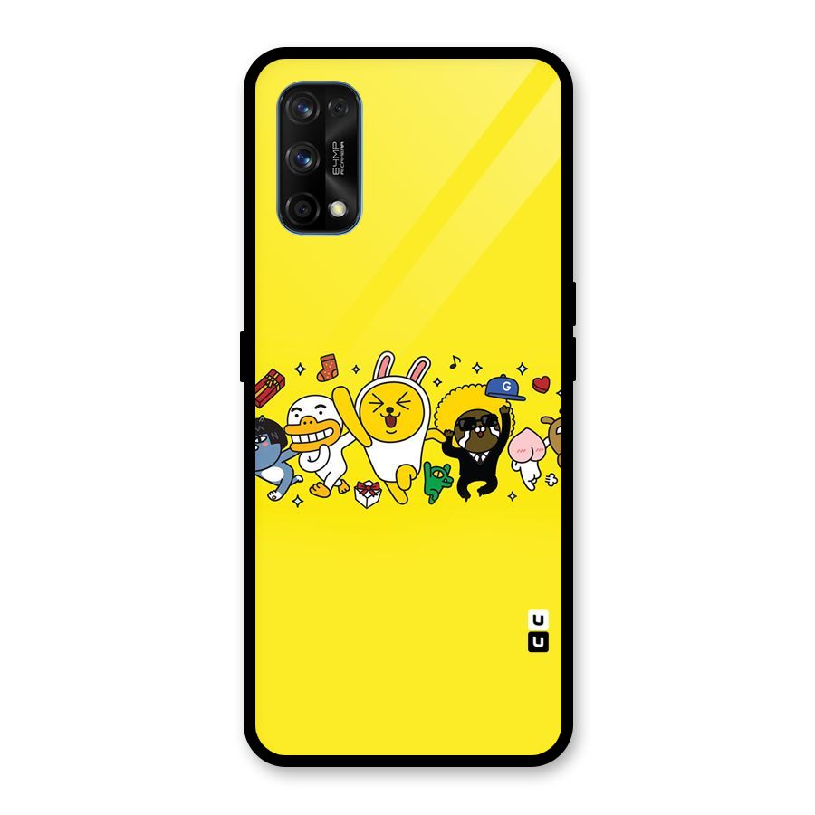 Yellow Friends Glass Back Case for Realme 7 Pro