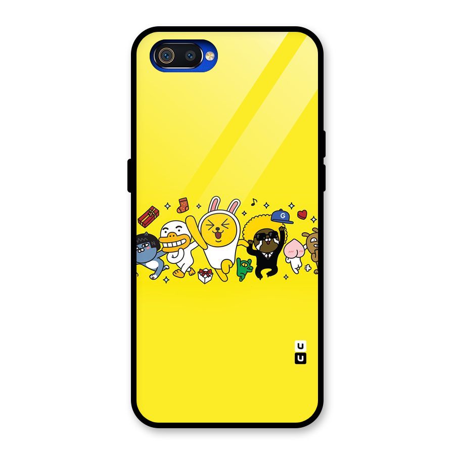 Yellow Friends Glass Back Case for Realme C2