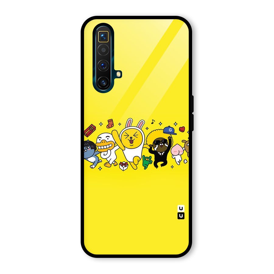 Yellow Friends Glass Back Case for Realme X3 SuperZoom