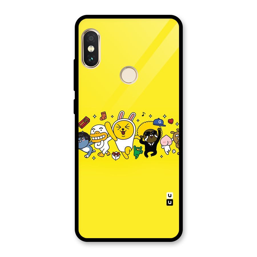 Yellow Friends Glass Back Case for Redmi Note 5 Pro