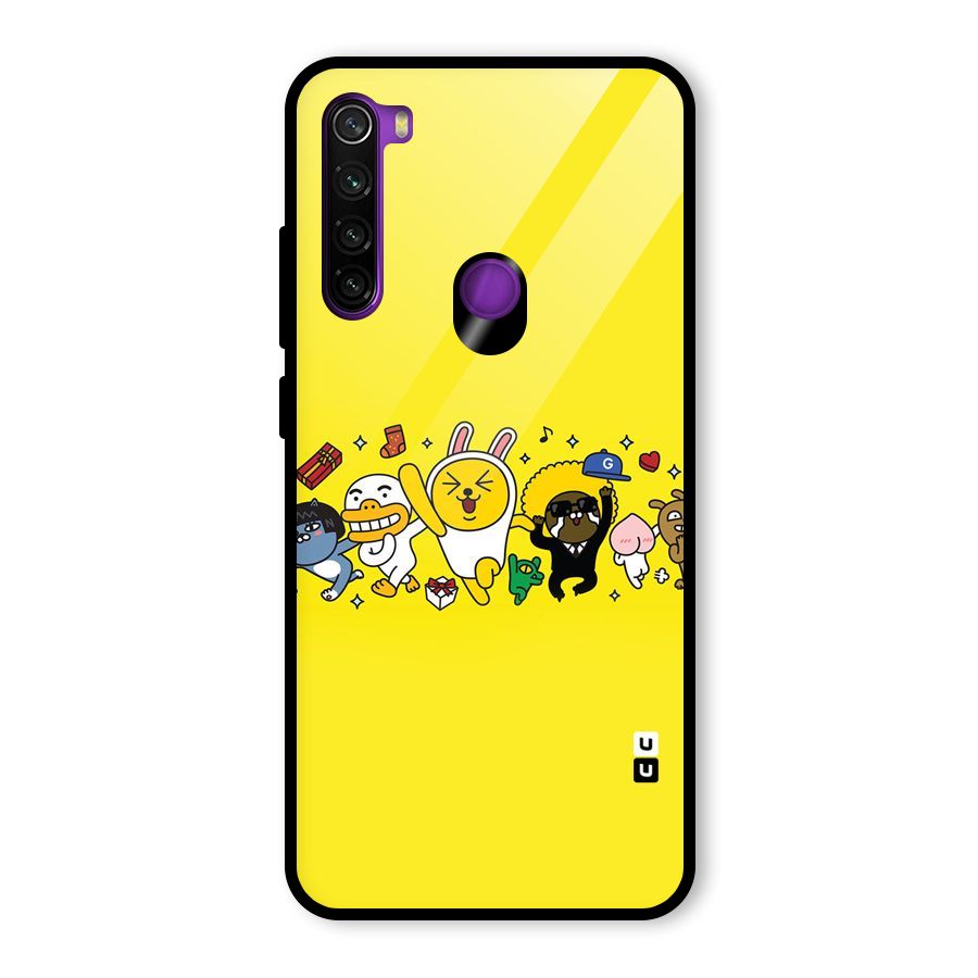 Yellow Friends Glass Back Case for Redmi Note 8