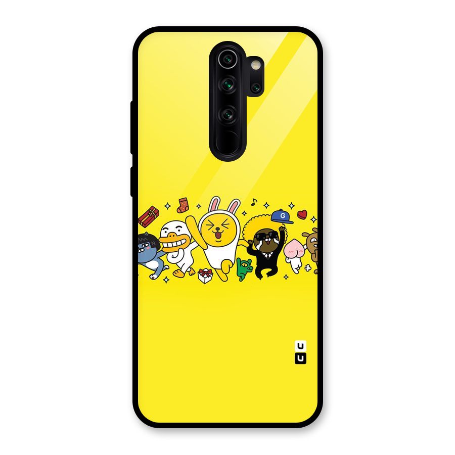 Yellow Friends Glass Back Case for Redmi Note 8 Pro