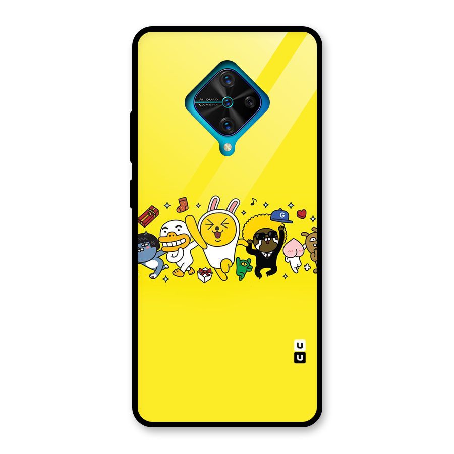 Yellow Friends Glass Back Case for Vivo S1 Pro