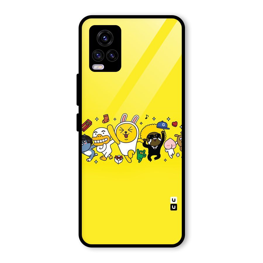 Yellow Friends Glass Back Case for Vivo V20