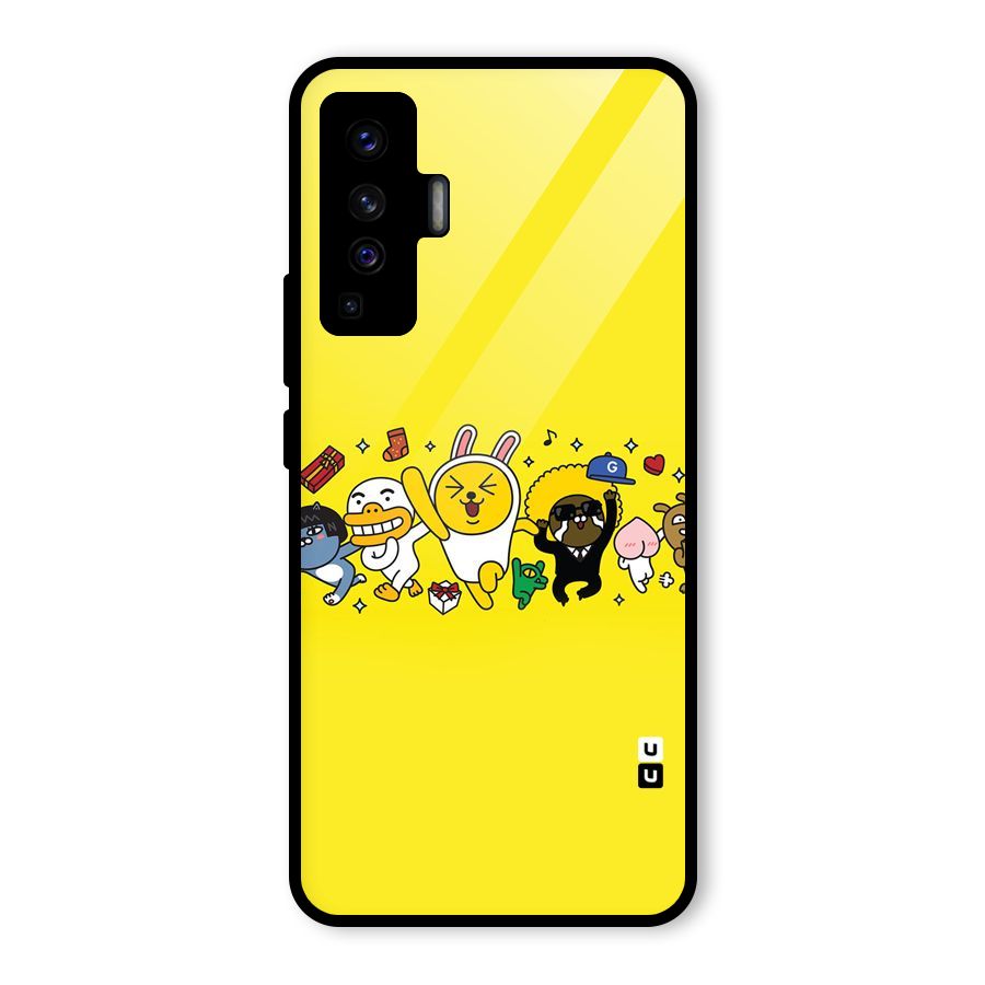 Yellow Friends Glass Back Case for Vivo X50