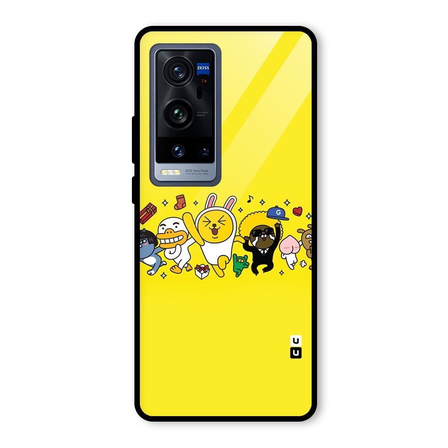 Yellow Friends Glass Back Case for Vivo X60 Pro Plus