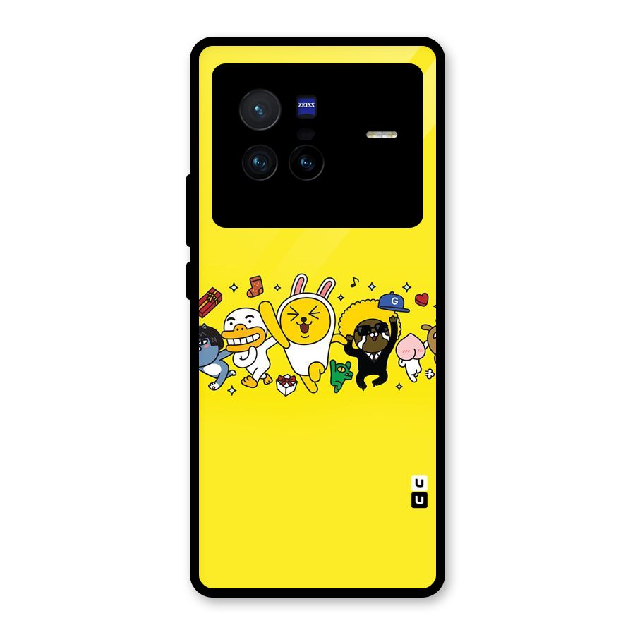 Yellow Friends Glass Back Case for Vivo X80