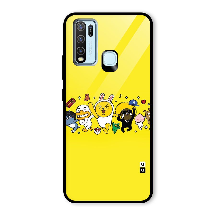 Yellow Friends Glass Back Case for Vivo Y50