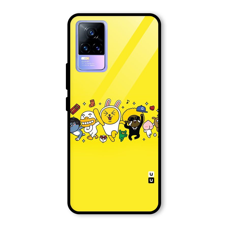Yellow Friends Glass Back Case for Vivo Y73