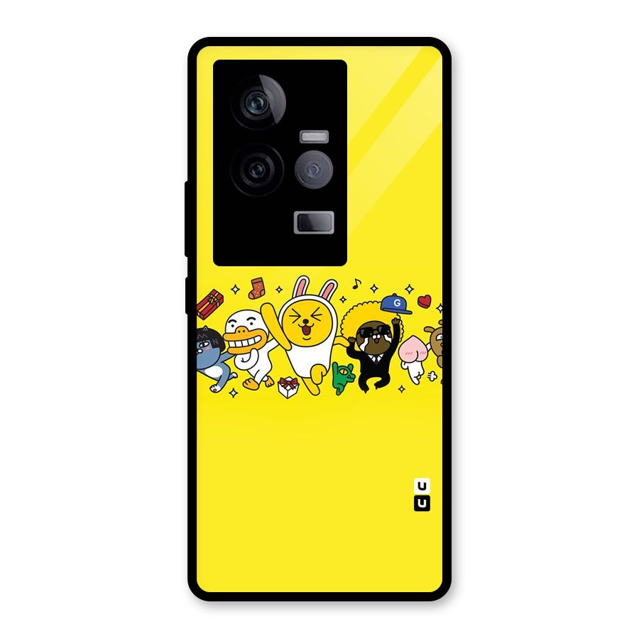 Yellow Friends Glass Back Case for Vivo iQOO 11 5G