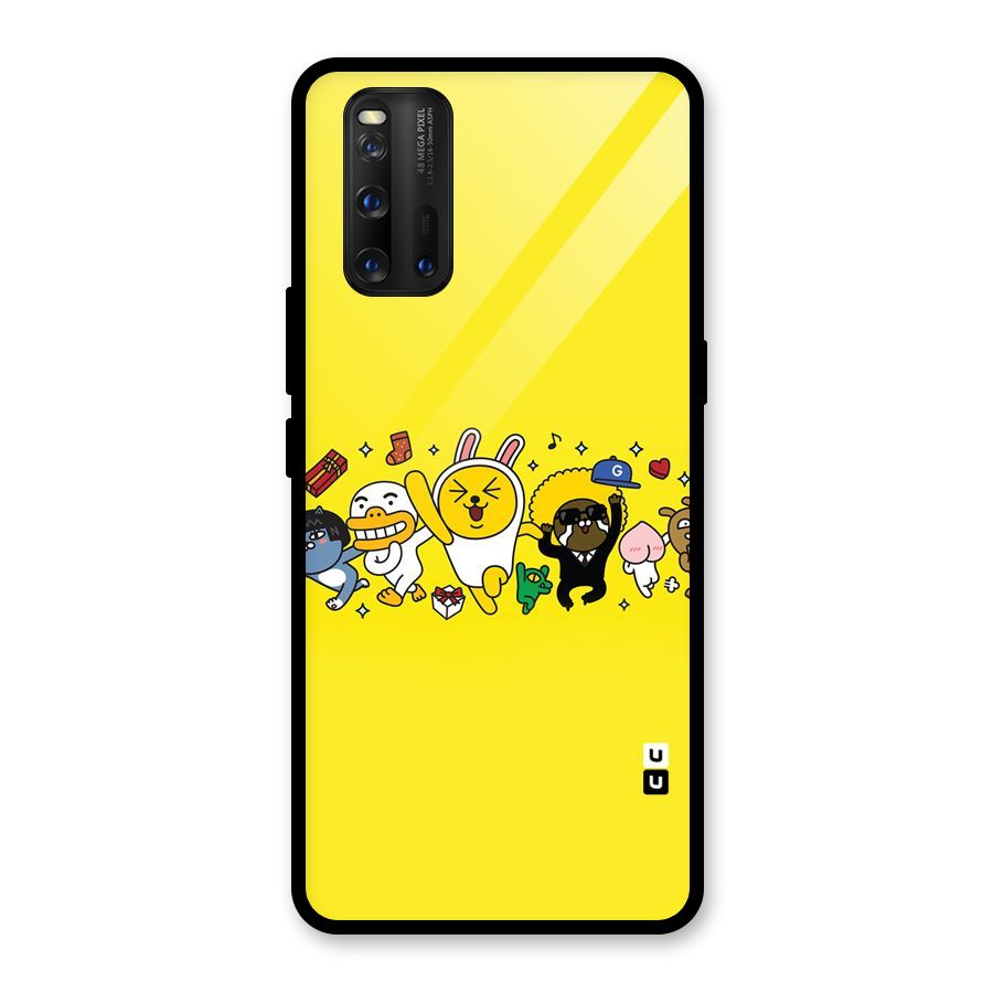 Yellow Friends Glass Back Case for Vivo iQOO 3
