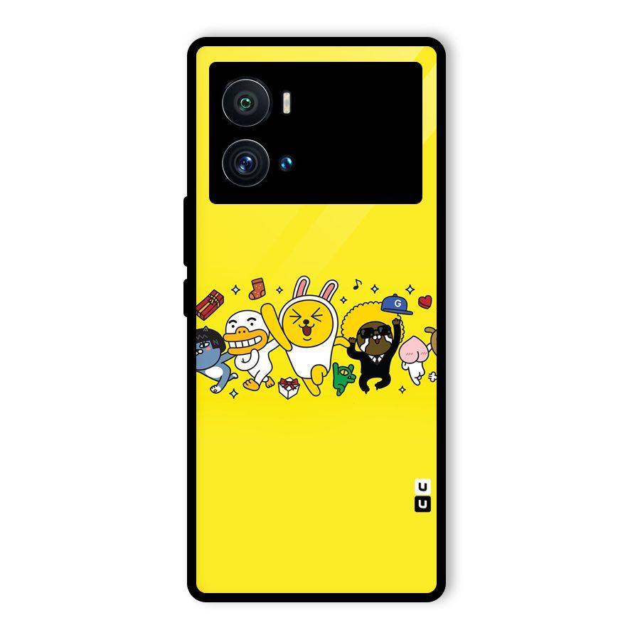 Yellow Friends Glass Back Case for Vivo iQOO 9 Pro
