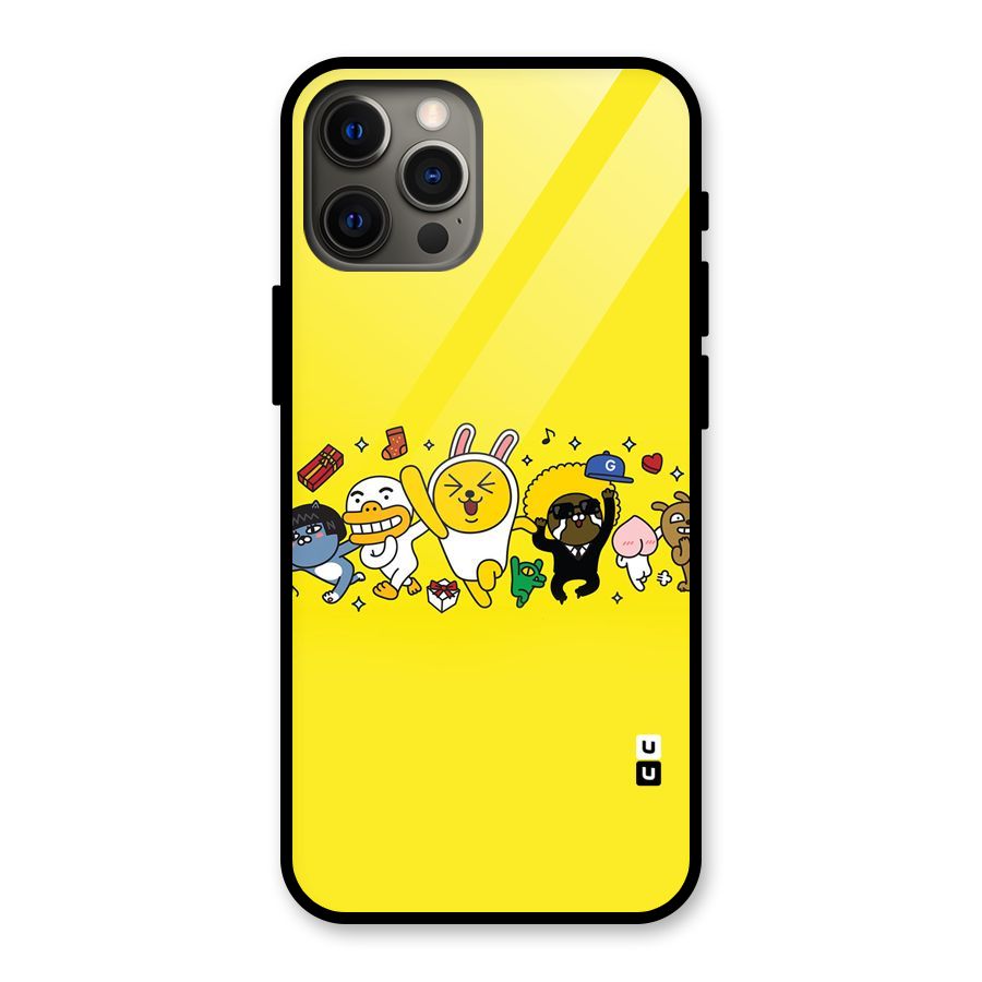 Yellow Friends Glass Back Case for iPhone 12 Pro Max