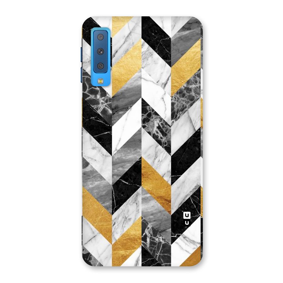 Yellow Grey Marble Back Case for Galaxy A7 (2018)