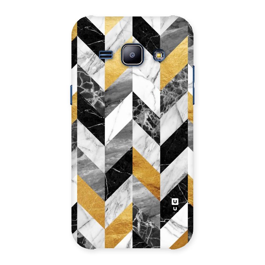 Yellow Grey Marble Back Case for Galaxy J1