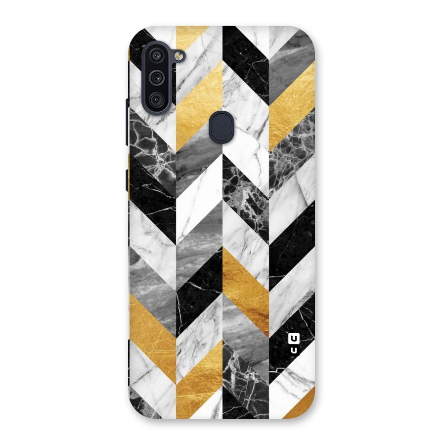 Yellow Grey Marble Back Case for Galaxy M11