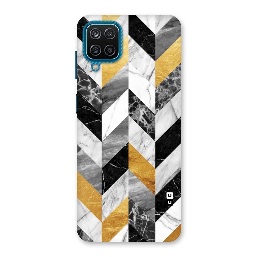 Yellow Grey Marble Back Case for Galaxy M12