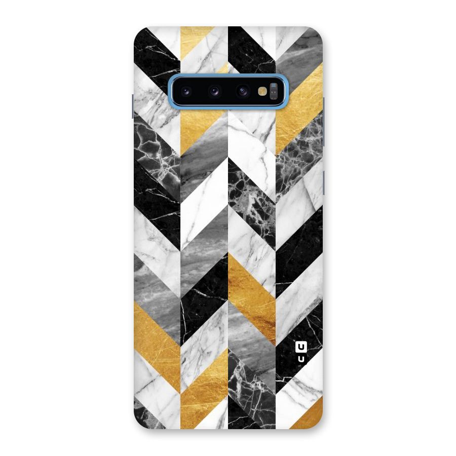 Yellow Grey Marble Back Case for Galaxy S10 Plus