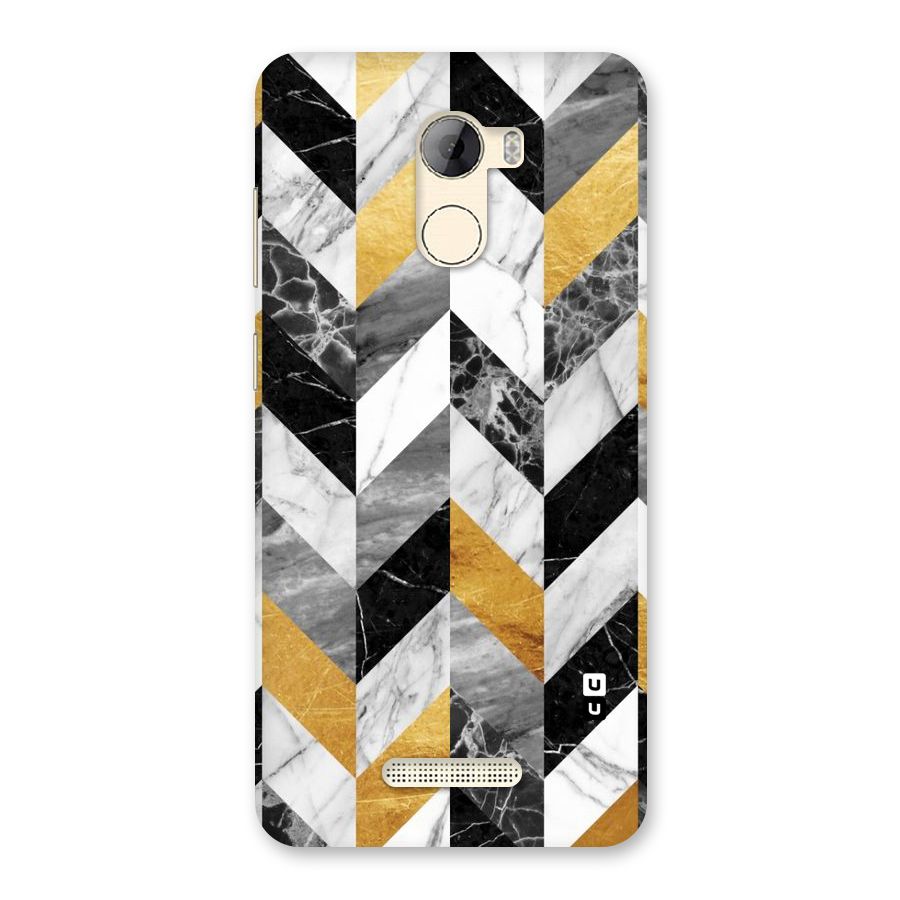 Yellow Grey Marble Back Case for Gionee A1 LIte