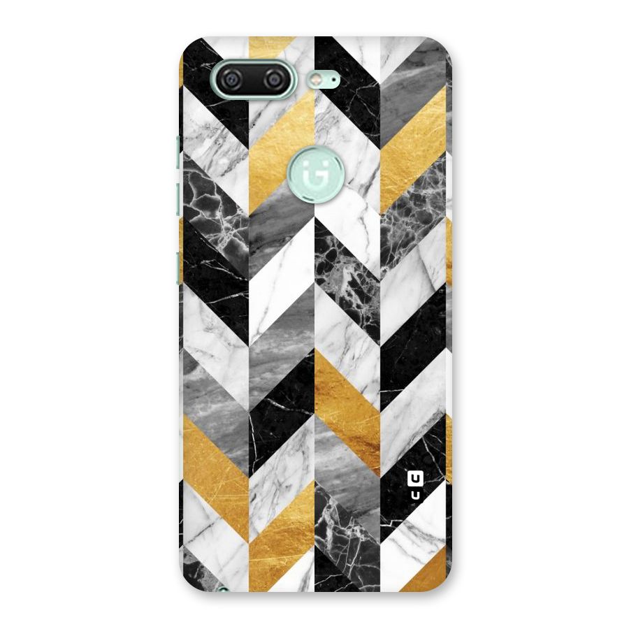 Yellow Grey Marble Back Case for Gionee S10