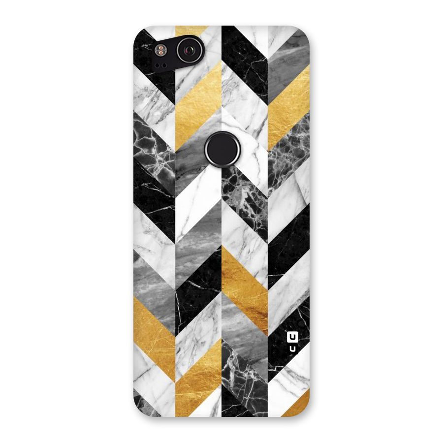 Yellow Grey Marble Back Case for Google Pixel 2