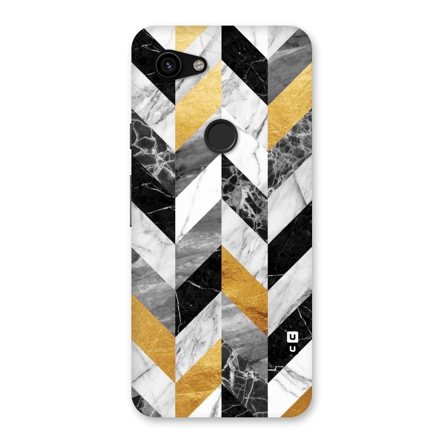 Yellow Grey Marble Back Case for Google Pixel 3a