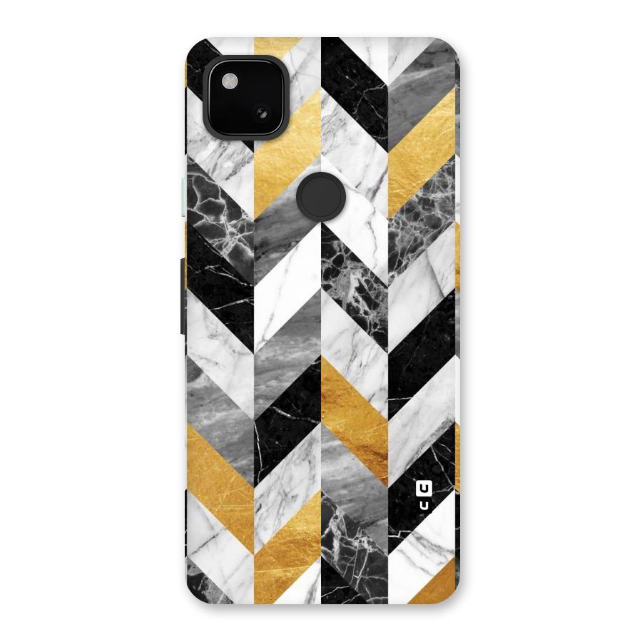 Yellow Grey Marble Back Case for Google Pixel 4a