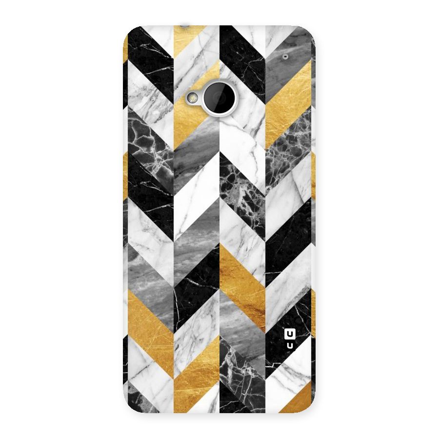 Yellow Grey Marble Back Case for HTC One M7