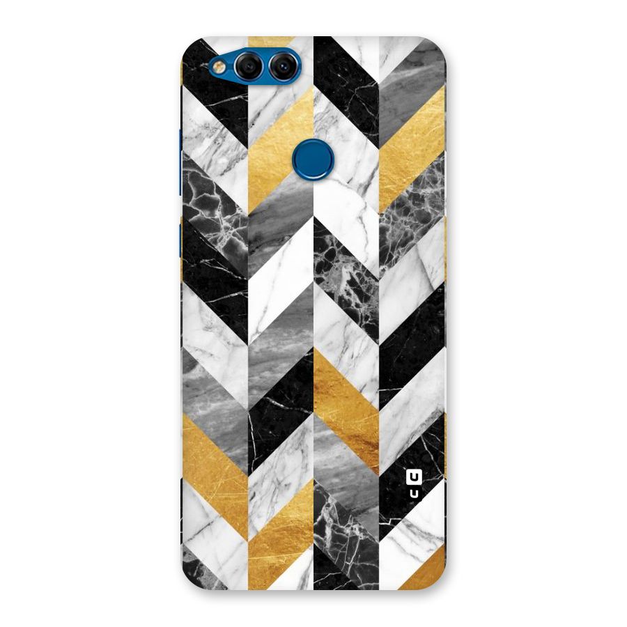 Yellow Grey Marble Back Case for Honor 7X