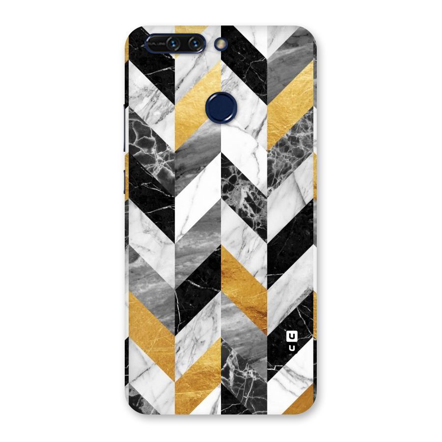 Yellow Grey Marble Back Case for Honor 8 Pro