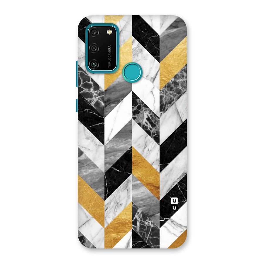 Yellow Grey Marble Back Case for Honor 9A