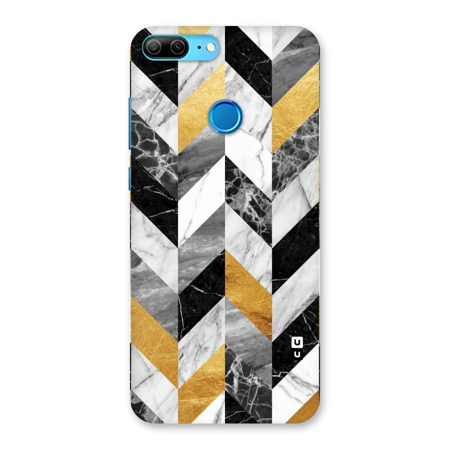 Yellow Grey Marble Back Case for Honor 9 Lite
