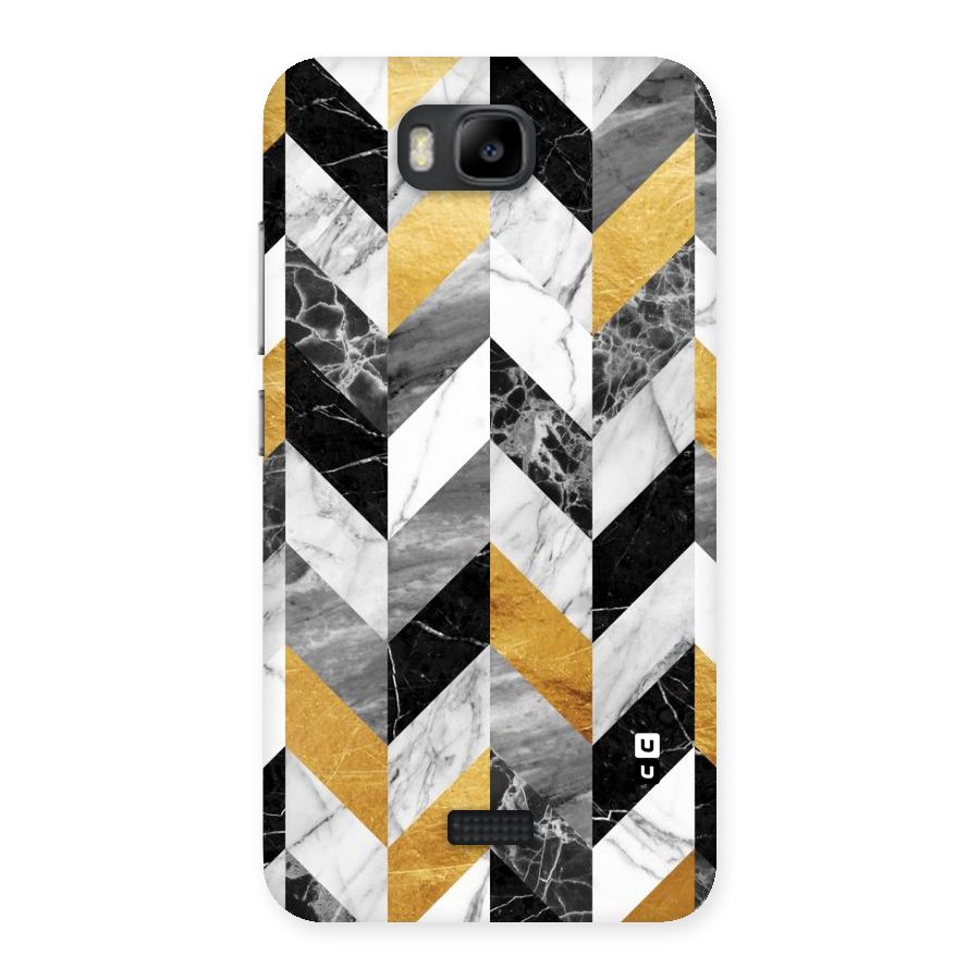 Yellow Grey Marble Back Case for Honor Bee