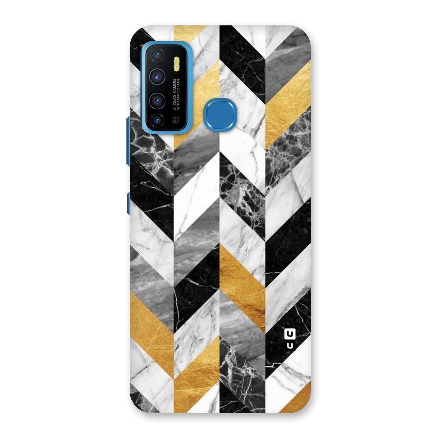 Yellow Grey Marble Back Case for Infinix Hot 9