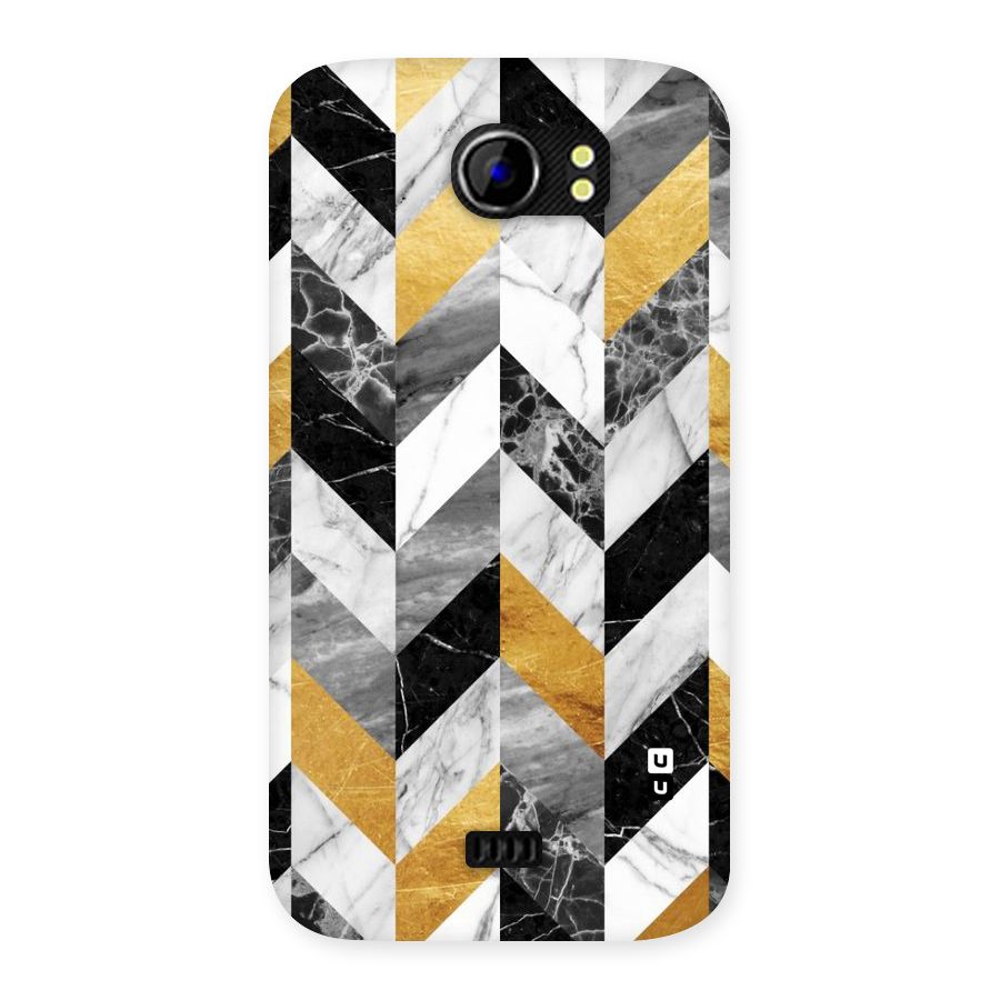 Yellow Grey Marble Back Case for Micromax Canvas 2 A110