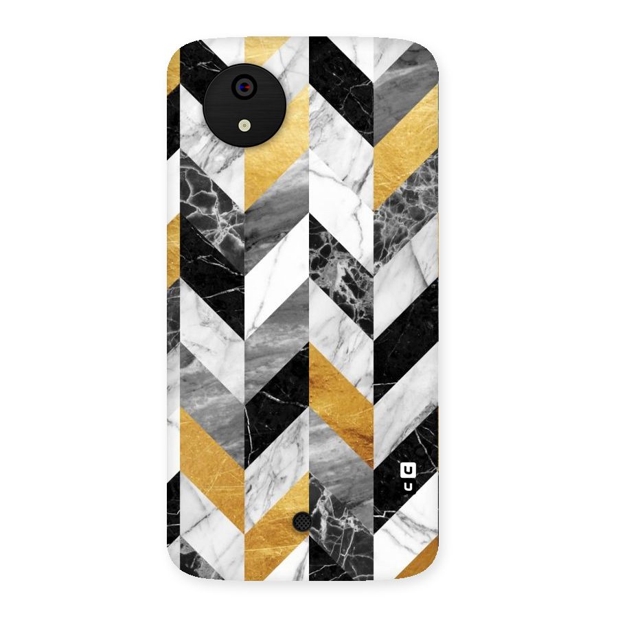 Yellow Grey Marble Back Case for Micromax Canvas A1