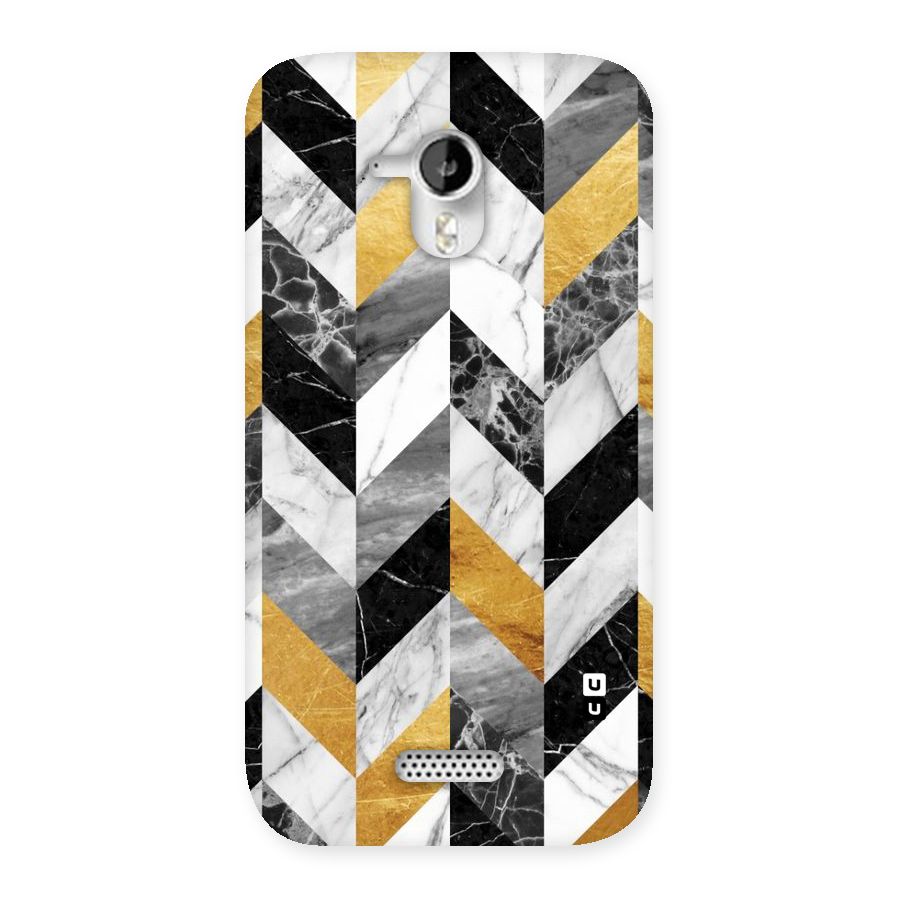 Yellow Grey Marble Back Case for Micromax Canvas HD A116