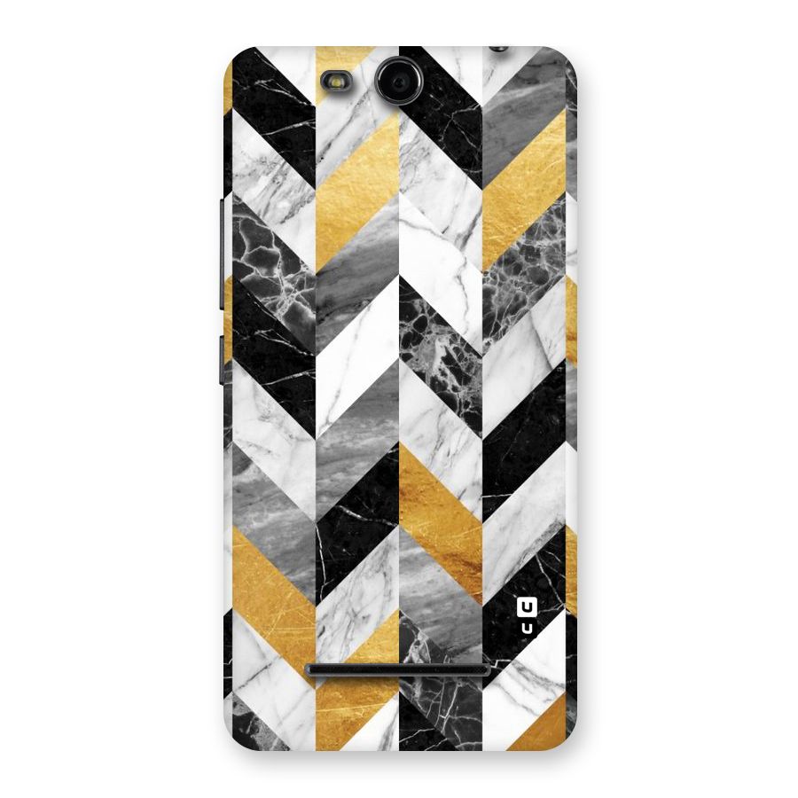 Yellow Grey Marble Back Case for Micromax Canvas Juice 3 Q392