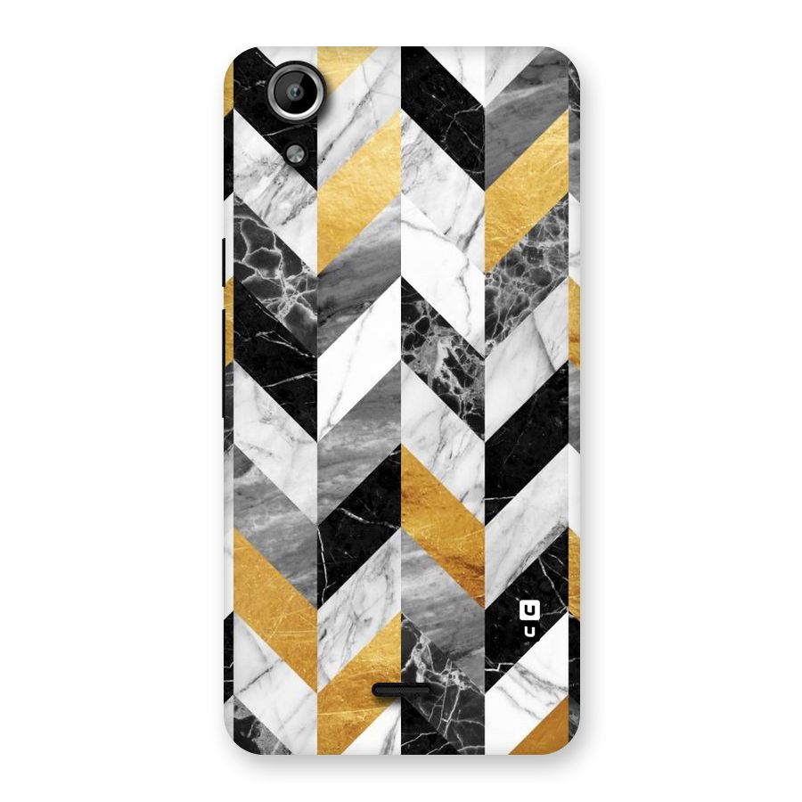 Yellow Grey Marble Back Case for Micromax Canvas Selfie Lens Q345