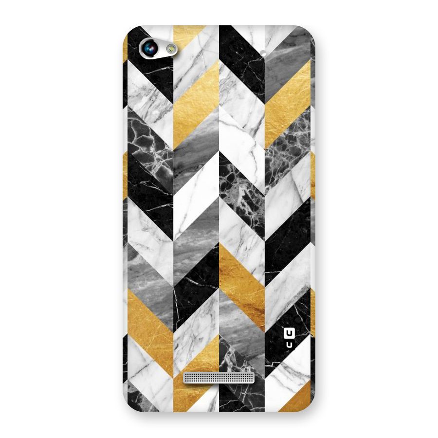 Yellow Grey Marble Back Case for Micromax Hue 2